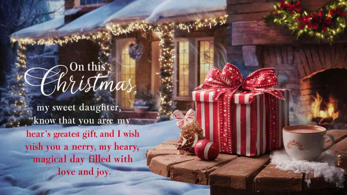 give me a beautiful pic on 100+ Touching merry Christmas to my daughter quotes